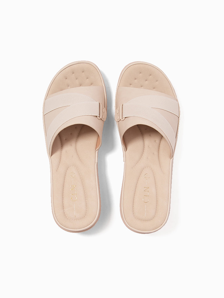 Apricot Wedge Slides