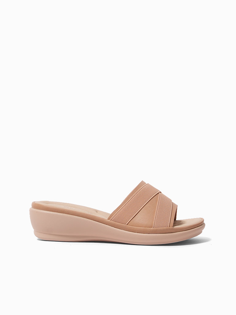 Apricot Wedge Slides